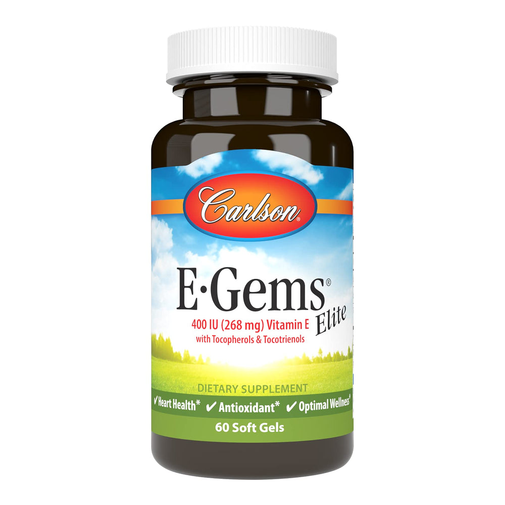 Carlson E-Gems Elite Vitamin E 400 IU bottle - front view