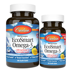 Carlson EcoSmart Omega-3 lemon softgels bottle front