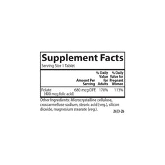 Carlson Folic Acid 400 mcg packaging – side view