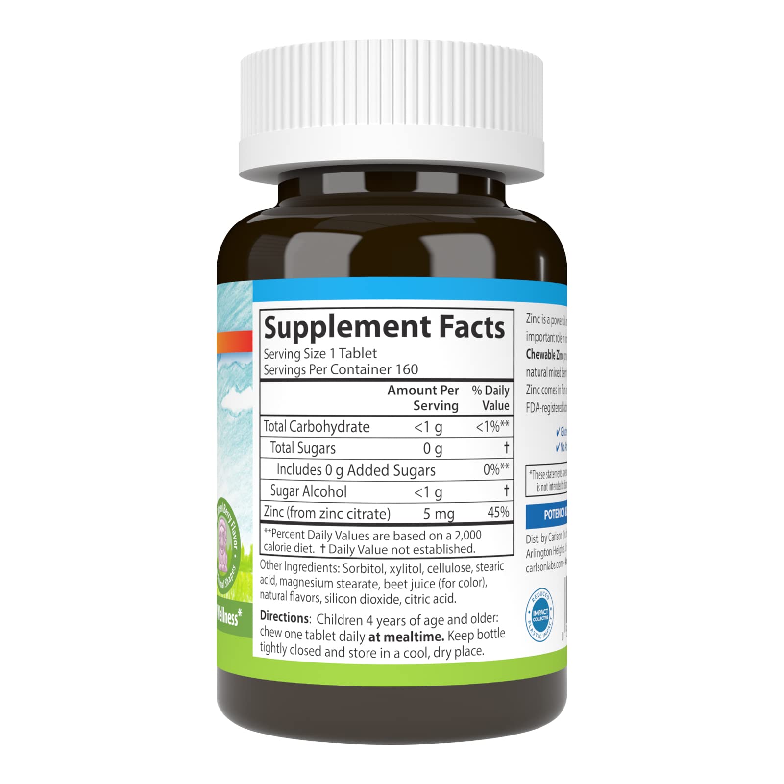 Zinc supplement for kids in natural mixed berry flavor