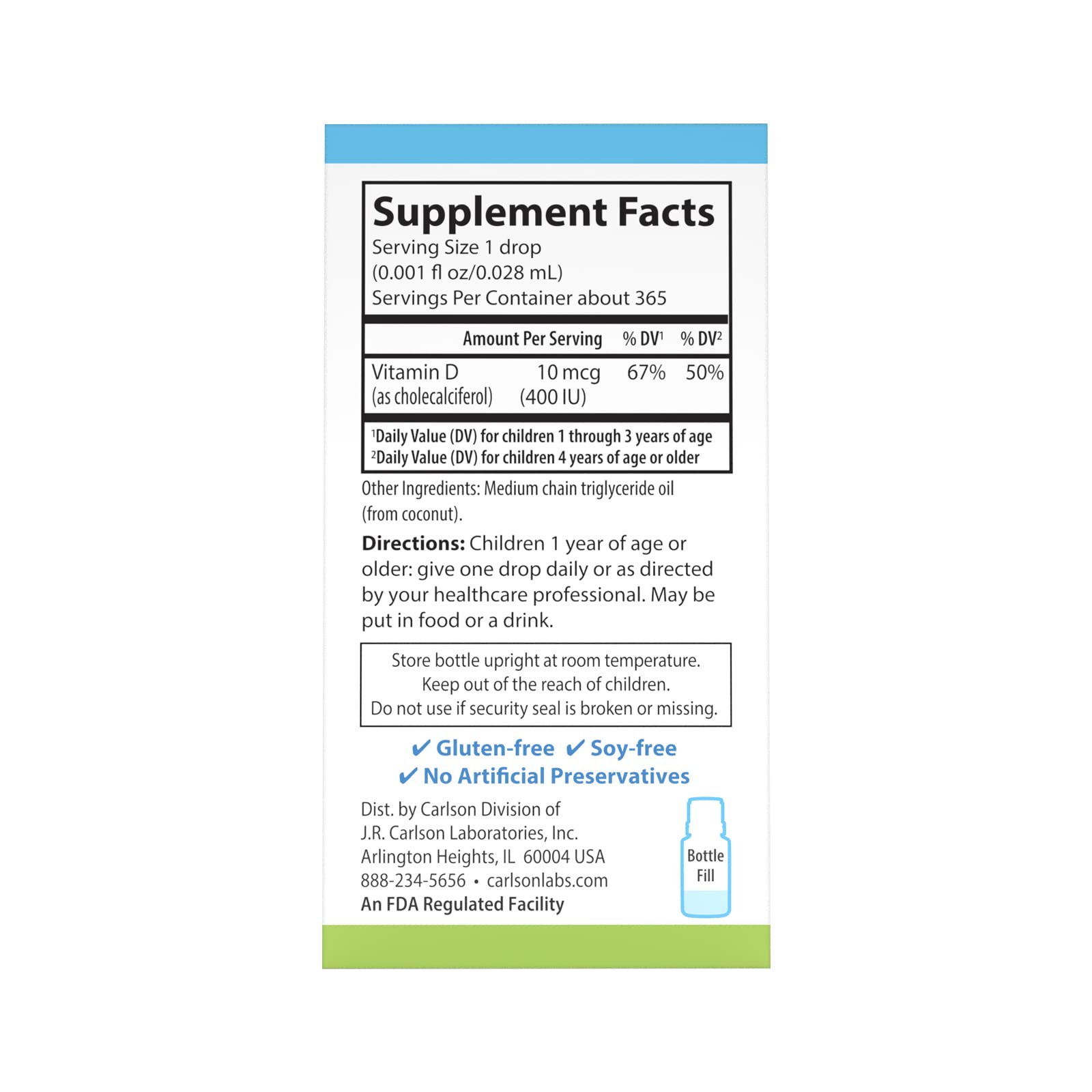 Close-up of a single D3 drop