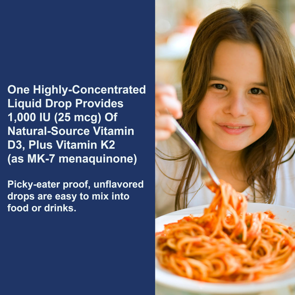 Close-up of product label showing 1000 IU D3 and 22.5 mcg K2