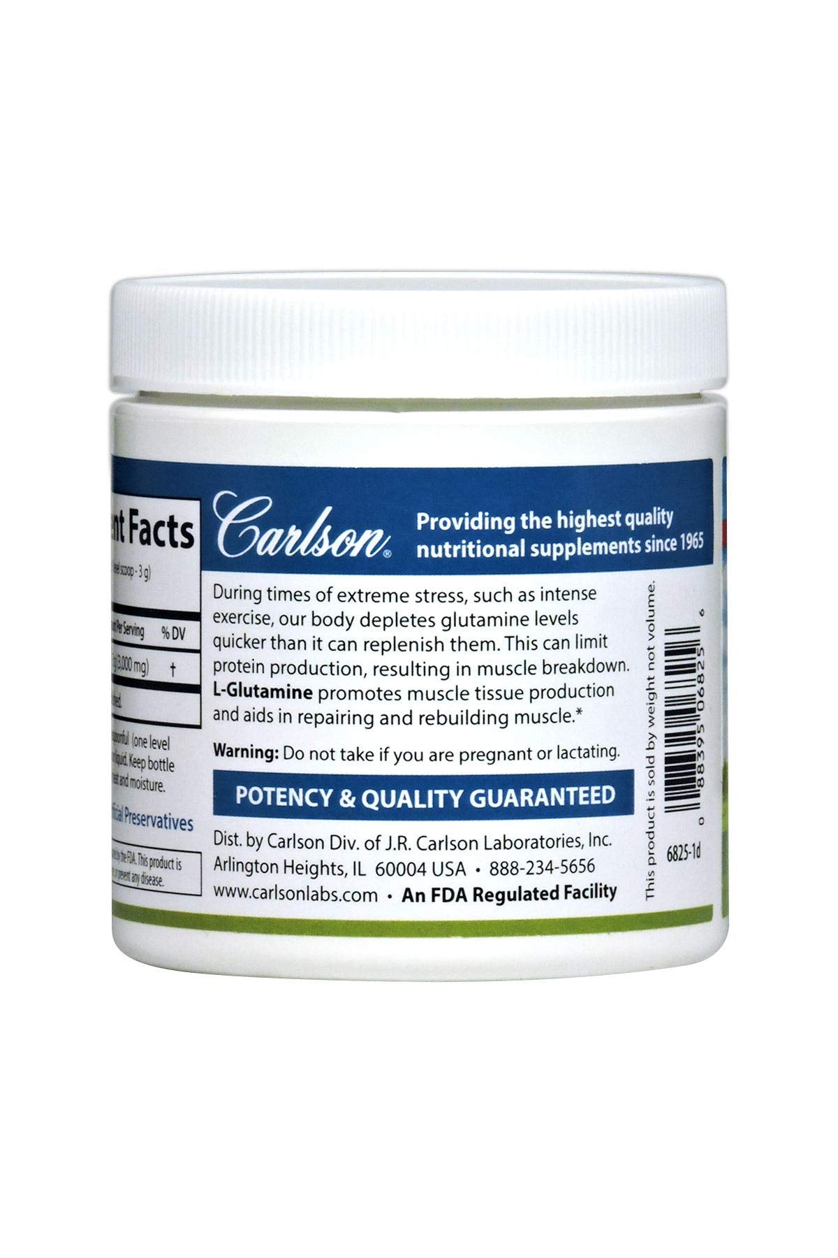 Measuring Carlson L-Glutamine powder with a scoop