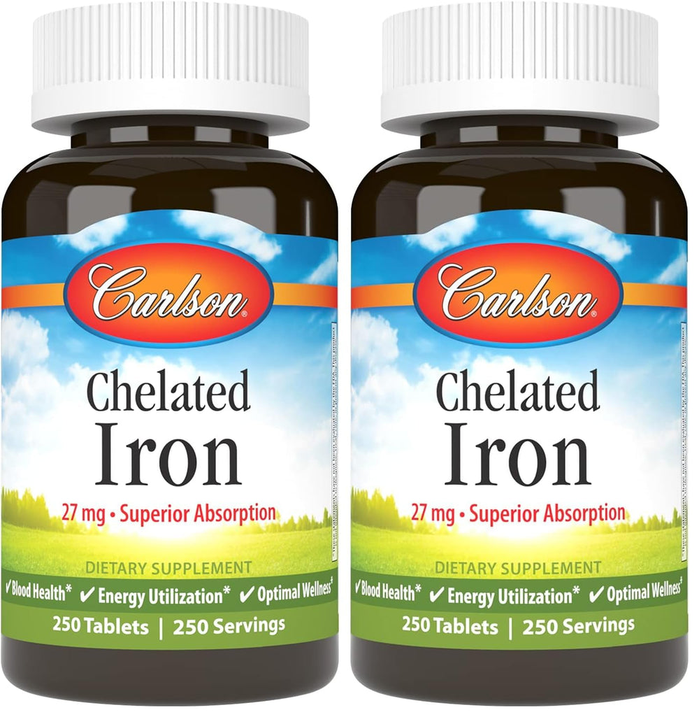 Carlson Labs Chelated Iron 27mg bottle front view