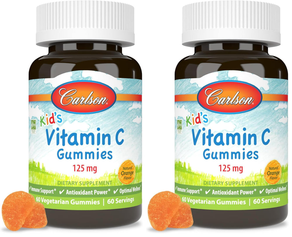 Front view of Carlson Labs Kids Vitamin C Gummies 60 count pack of 2