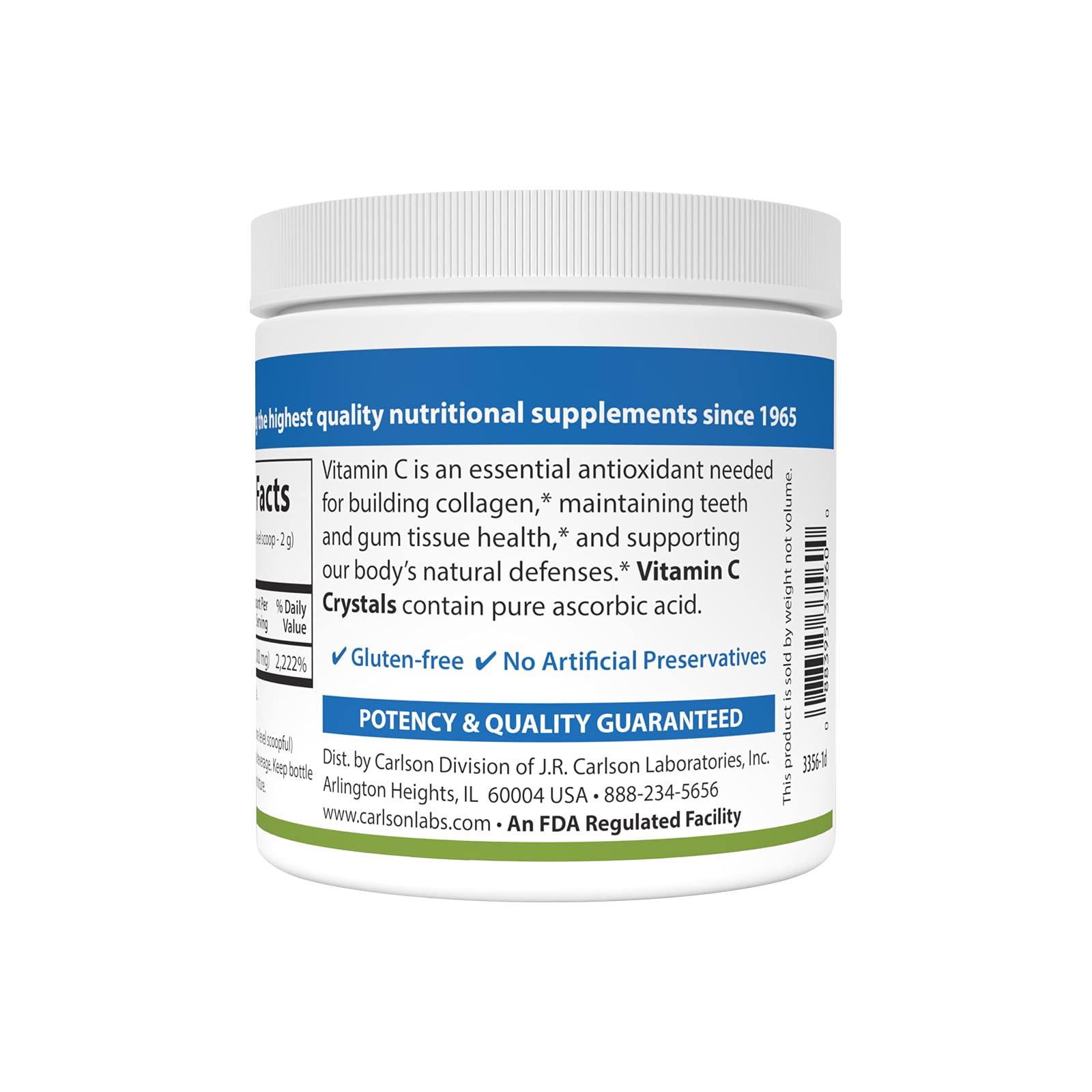 Non-GMO Vitamin C crystals packaging close-up