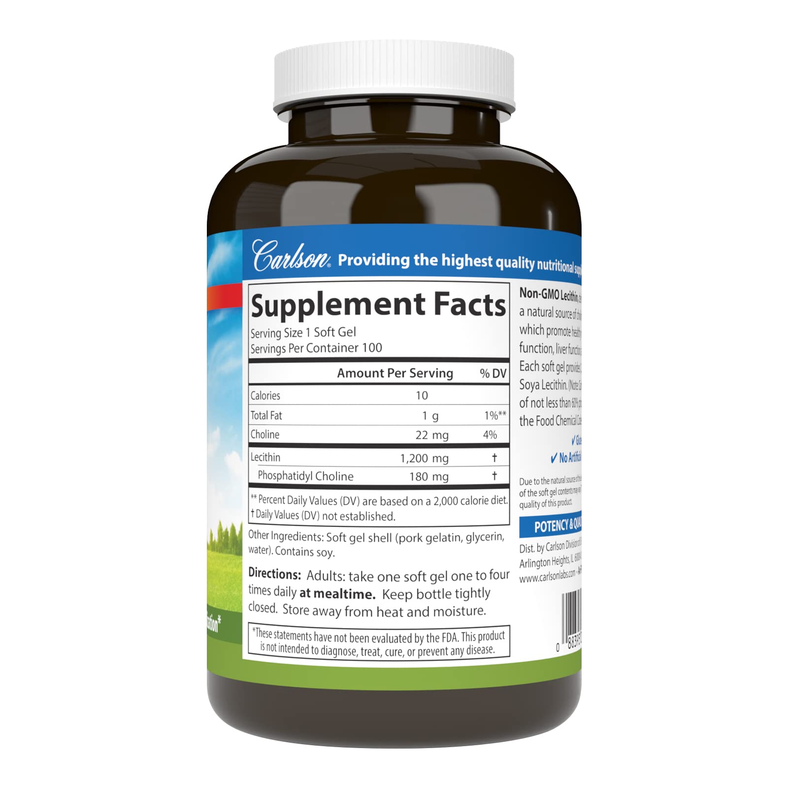 Close-up of unbleached soy lecithin softgels