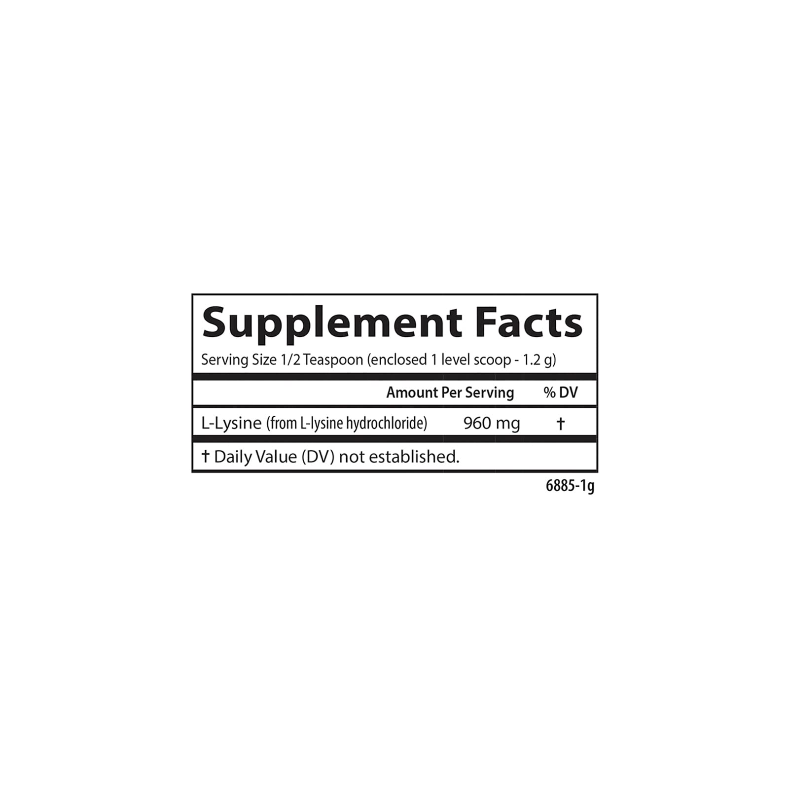 3.53 oz (100 g) container of Carlson L-Lysine Powder