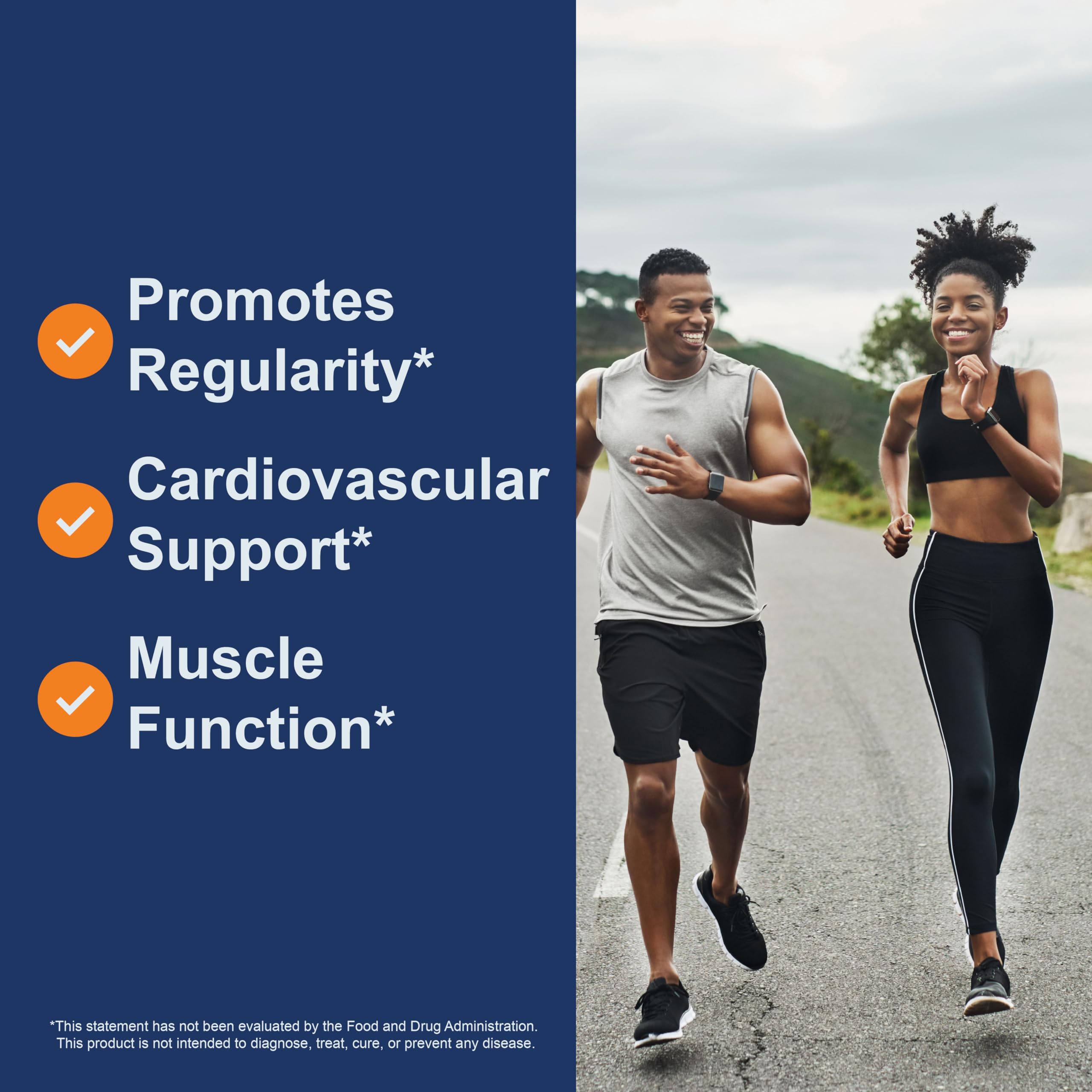 Bottle front highlighting heart health messaging