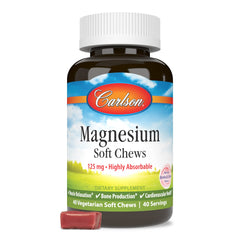 Carlson Magnesium Soft Chews Berries & Creme bottle