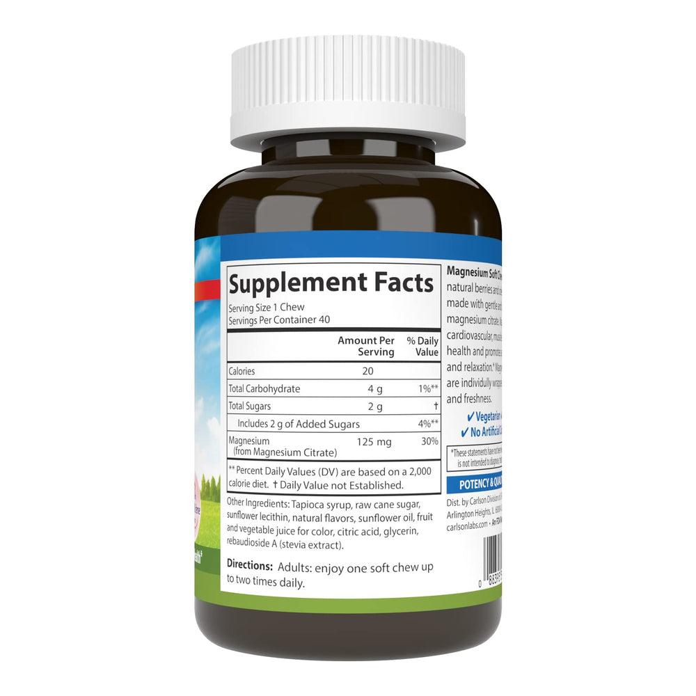 Close-up of a Berry Creme flavored magnesium soft chew