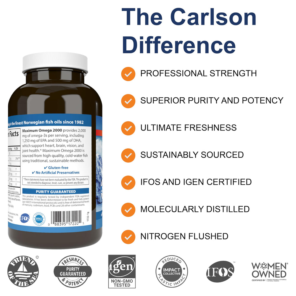 Close-up of omega-3 per serving label on bottle