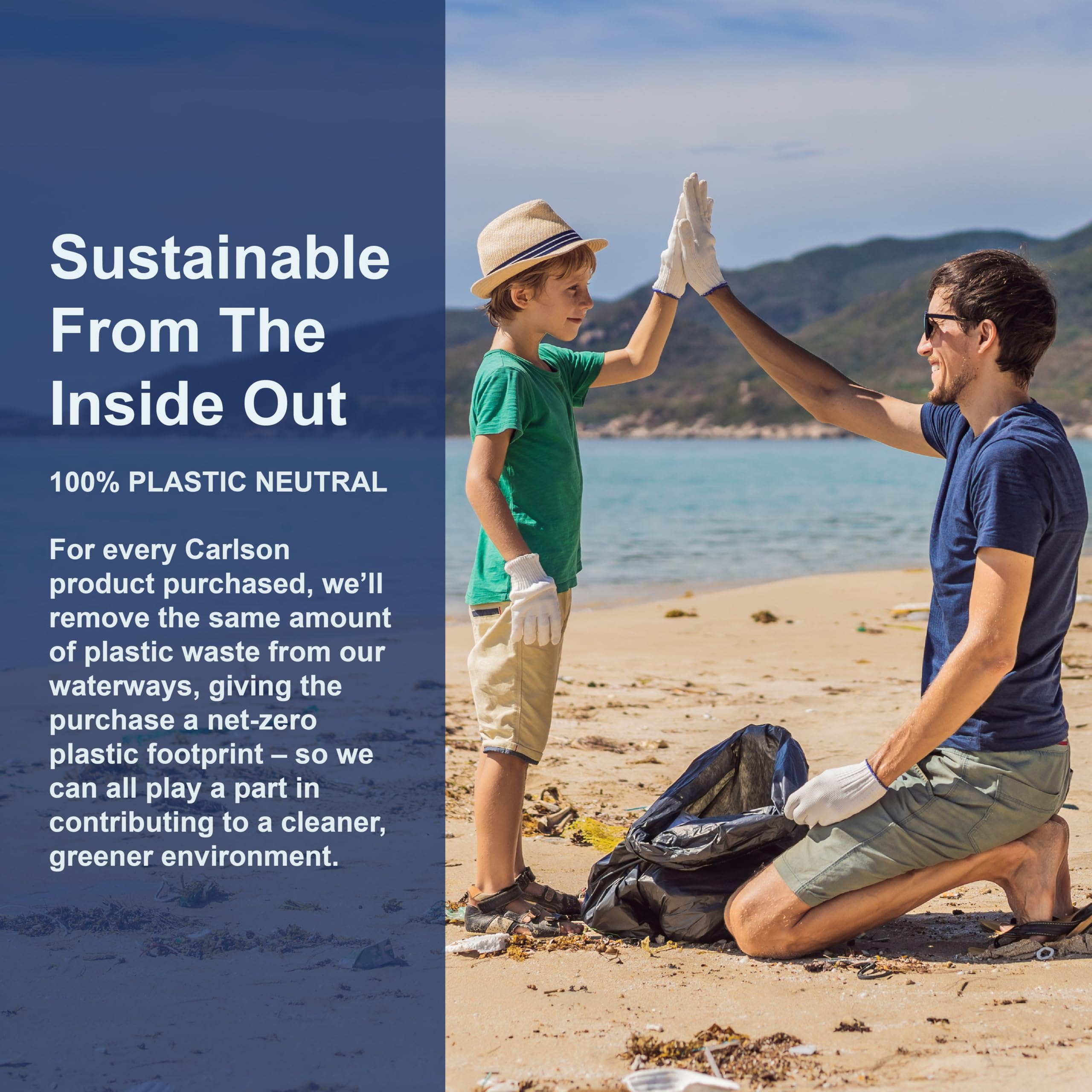 Product image indicating wild-caught and sustainably sourced omega-3