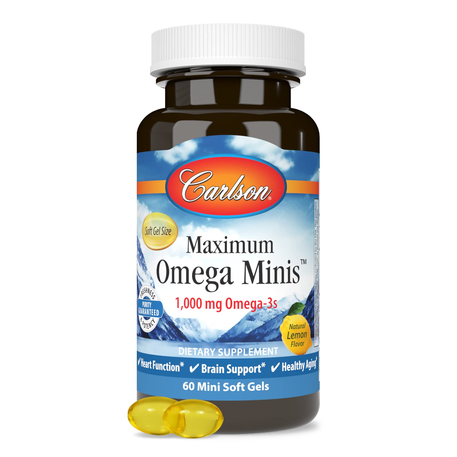 IFOS and IGEN non-GMO certification logos for Carlson Omega Minis