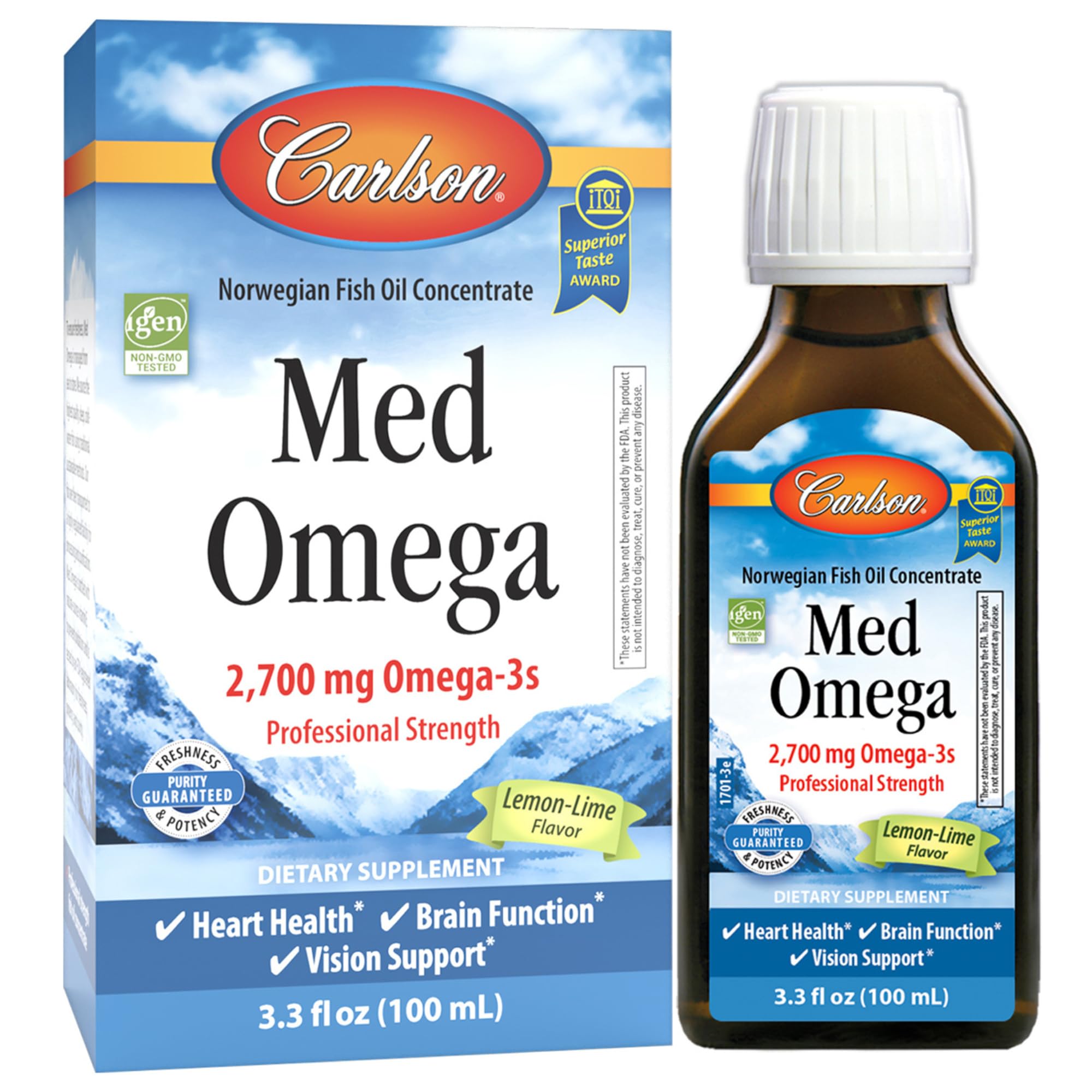 Carlson Med Omega Lemon-Lime bottle front view
