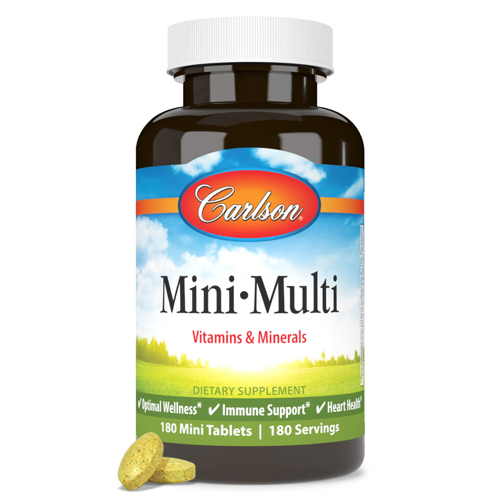 Carlson Mini-Multi bottle containing 180 mini tablets