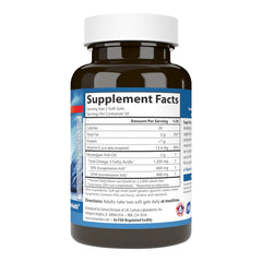 Carlson Omega-3 Gems softgels closeup highlights easy to swallow form.