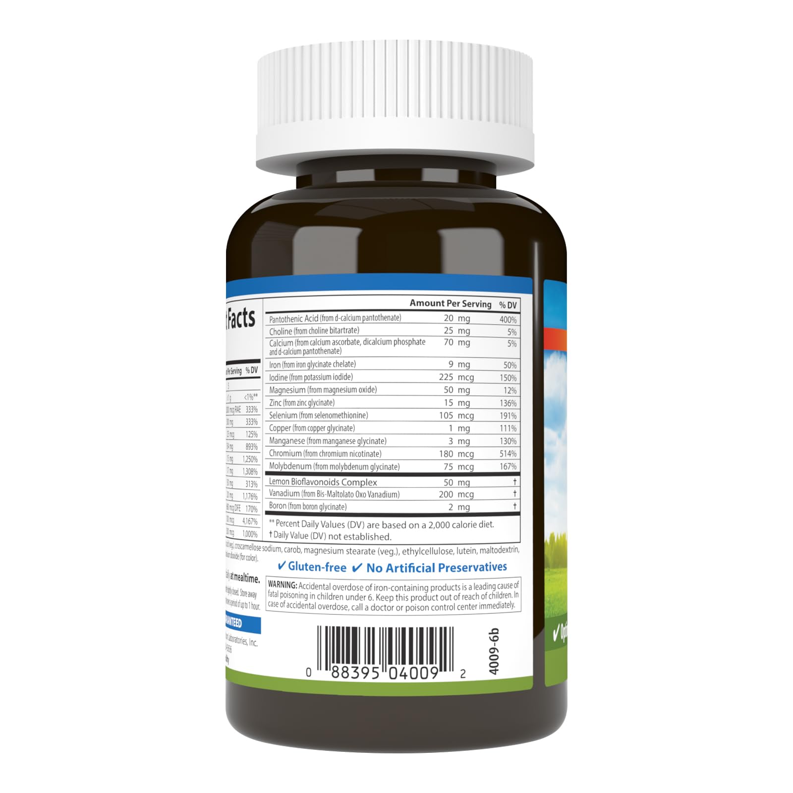 Carlson Super 1 Daily ingredients label emphasizes high-quality nutrients and clean formulation