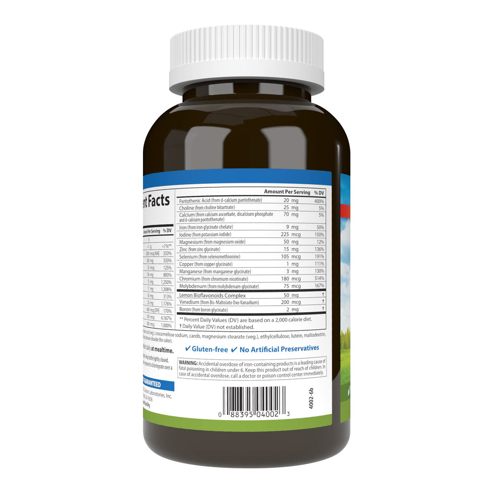 Carlson Super 1 Daily label close-up highlights lutein and balanced nutrients.