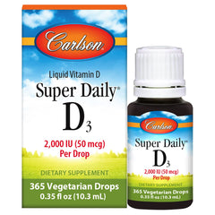 Bottle of Carlson Super Daily D3 with 2,000 IU per drop