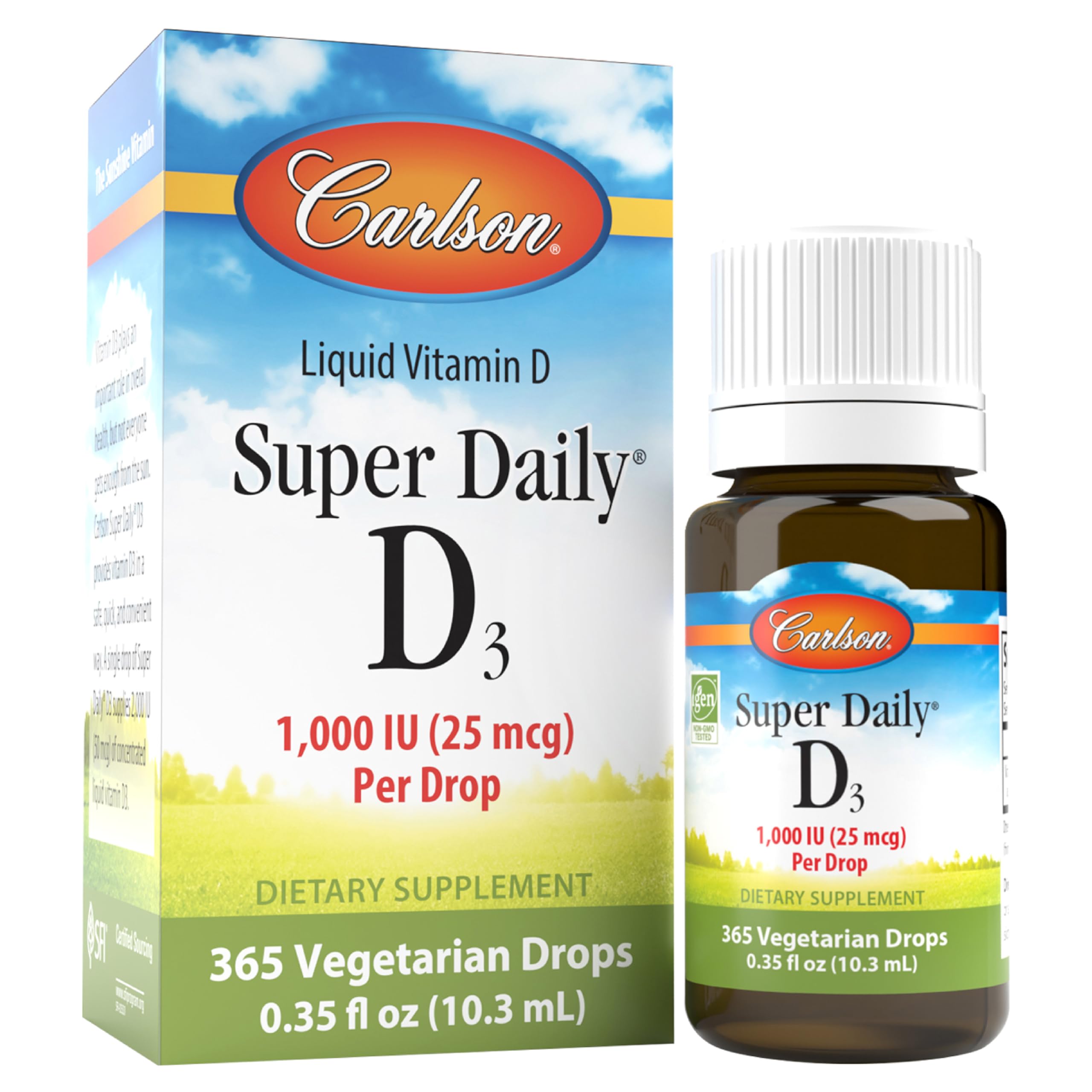 Carlson Super Daily D3 bottle with 1-year supply