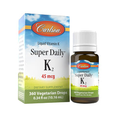 Carlson Super Daily K2 45 mcg MK-7 bottle with 360 drops
