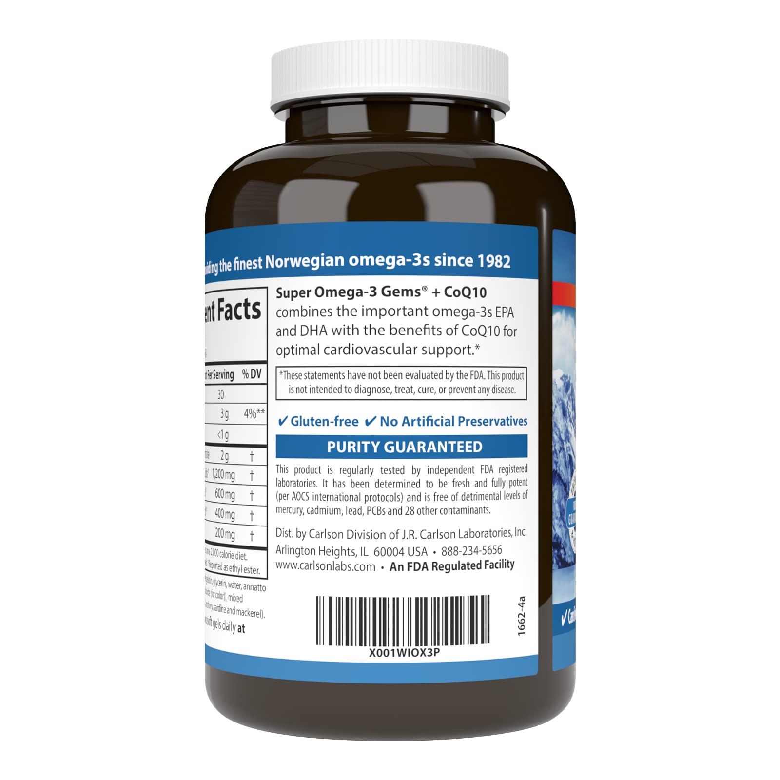 Softgels with bottle showing label