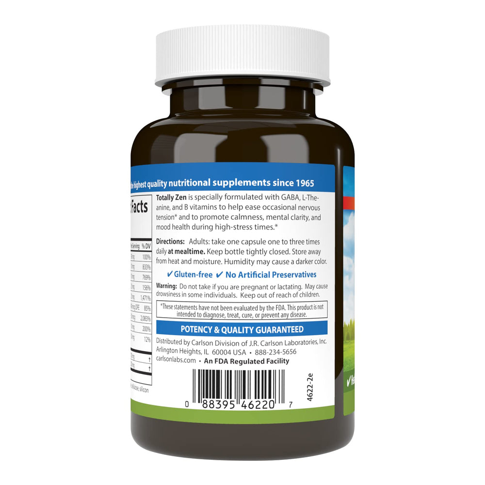 GABA, L-Theanine and B Vitamins on the product label