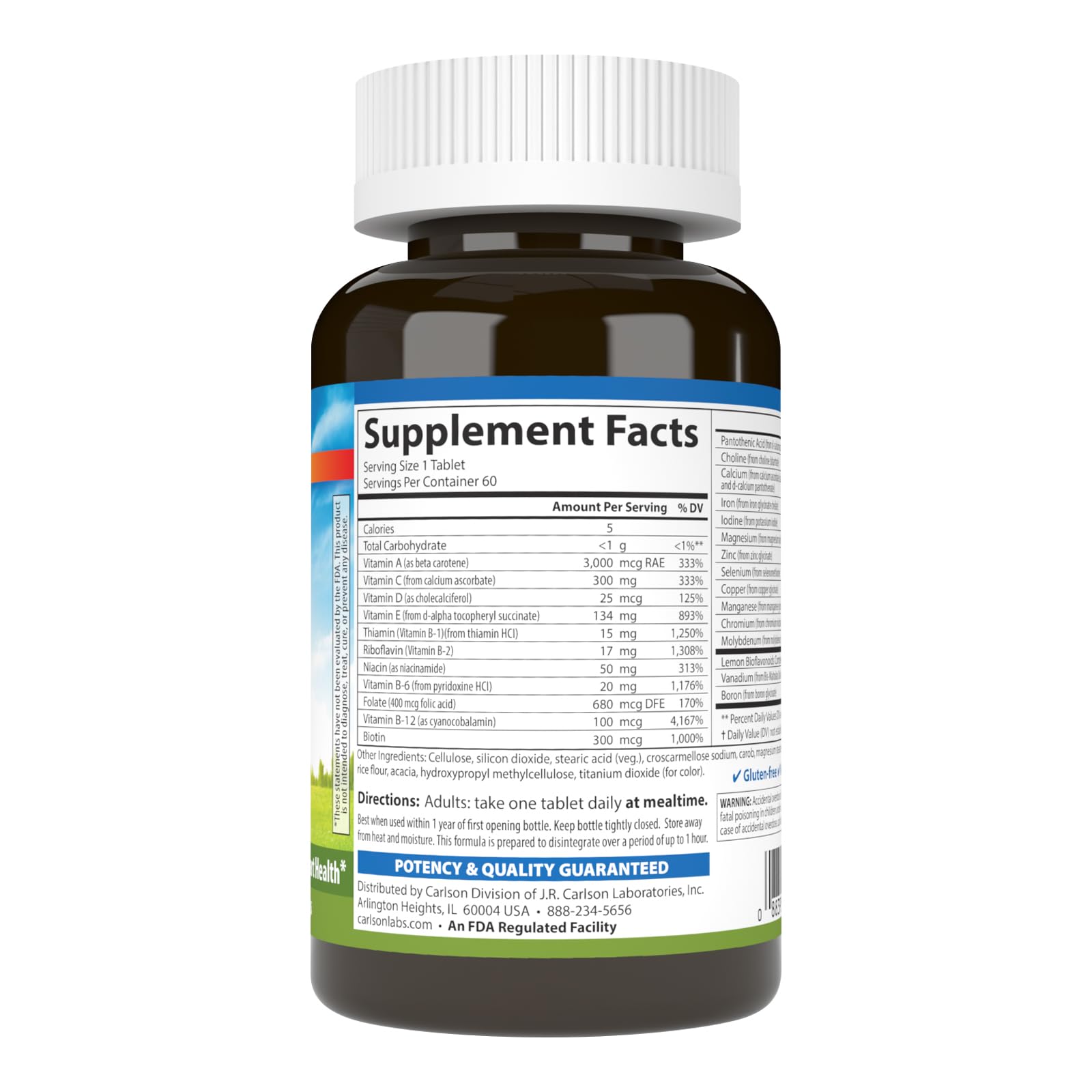 Carlson Vegetarian Multivitamin packaging appeals to health-conscious shoppers seeking quality supplementation