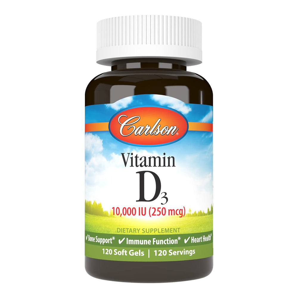 Carlson Vitamin D3 120 softgels bottle front view