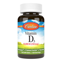 Carlson Vitamin D3 120 softgels bottle front view