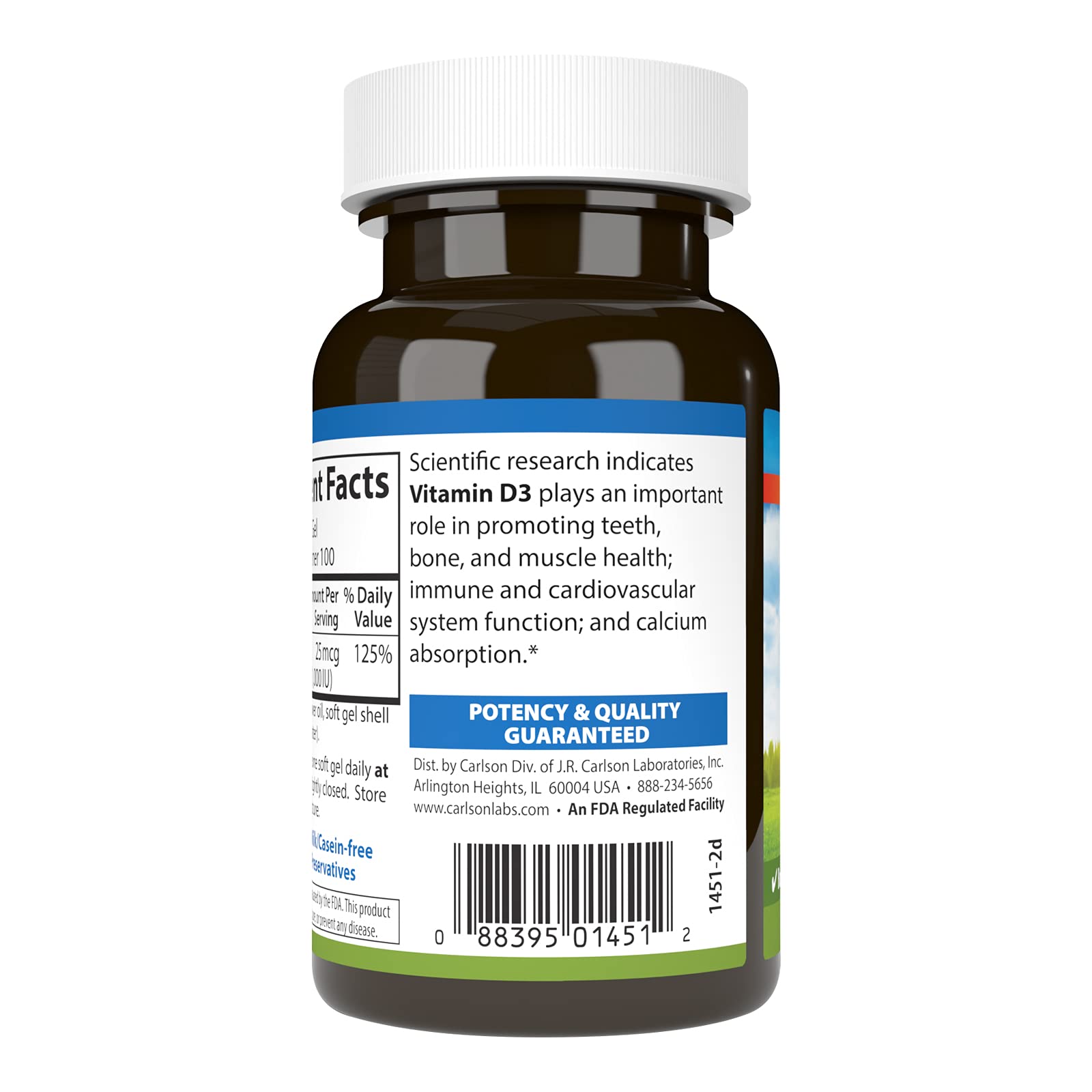 Carlson Vitamin D3 label close-up