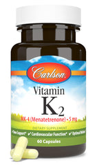 Carlson Vitamin K2 MK-4 bottle label