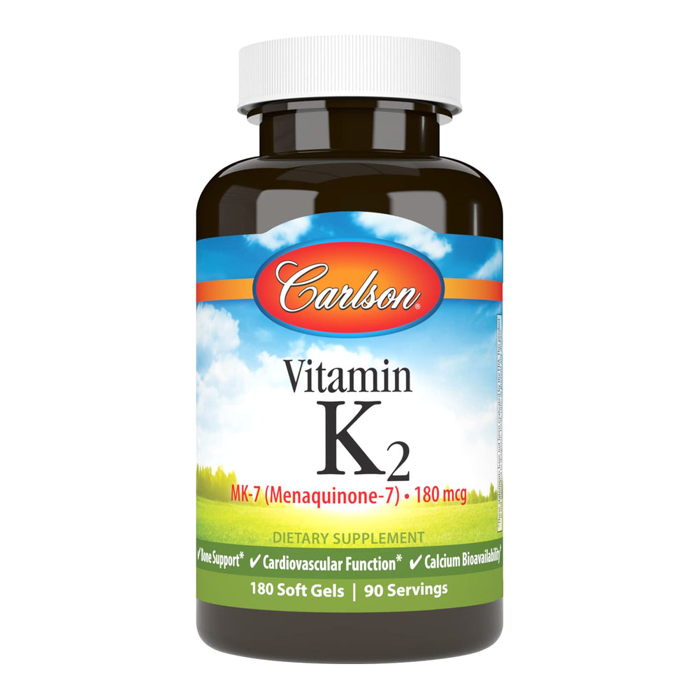 Carlson Vitamin K2 MK-7 180 mcg softgel bottle