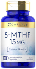 Carlyle 5-MTHF 15mg bottle containing 100 capsules