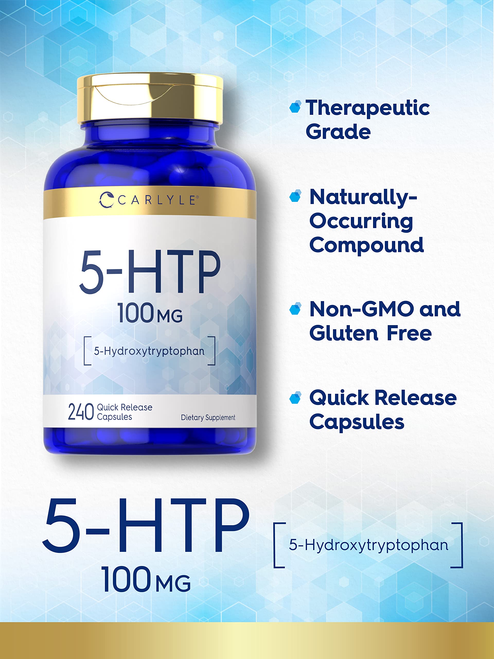Lab-tested Carlyle 5HTP ingredients close-up