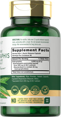 Close-up of bottle label highlighting 8000mg extract