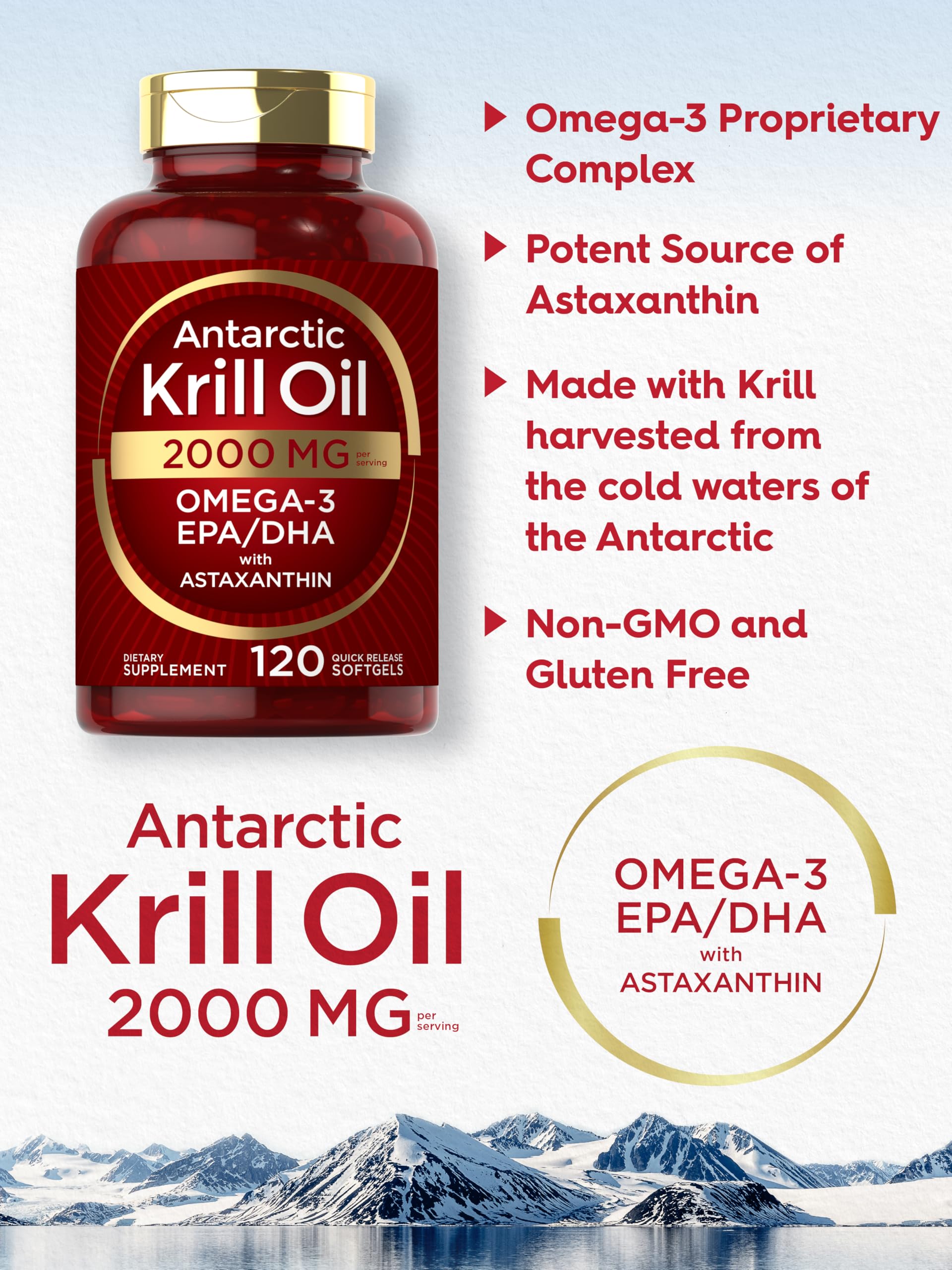 Softgels poured from Carlyle Krill Oil bottle