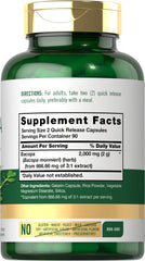 Close-up of Bacopa Monnieri capsules showing potency claim of 2000 mg