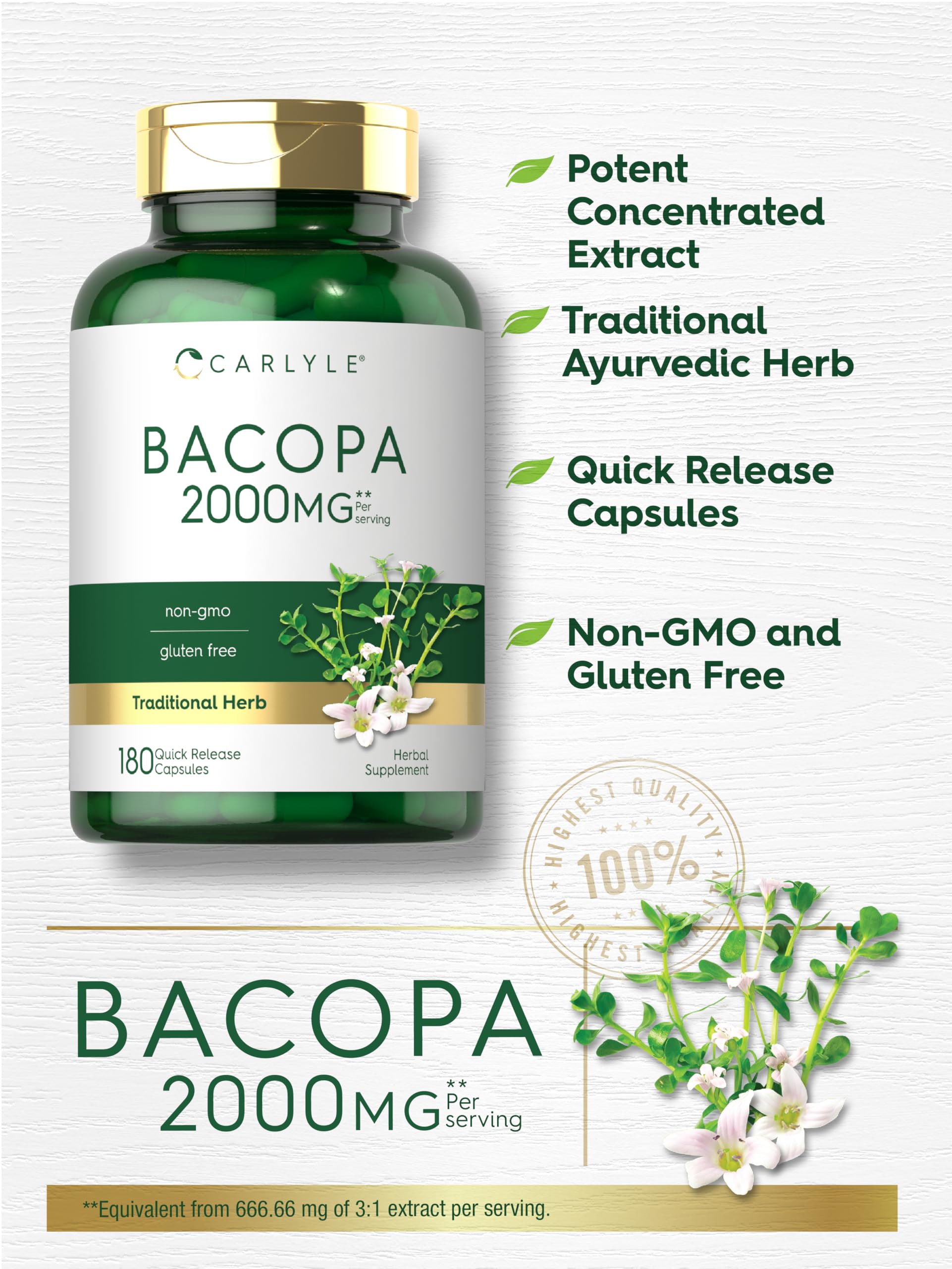 Gluten-free Carlyle Bacopa Monnieri packaging
