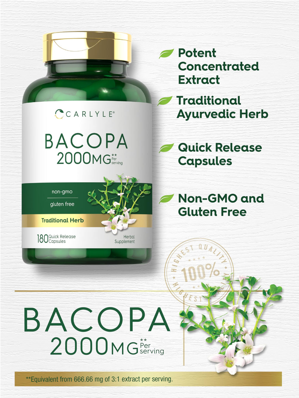Gluten-free Carlyle Bacopa Monnieri packaging