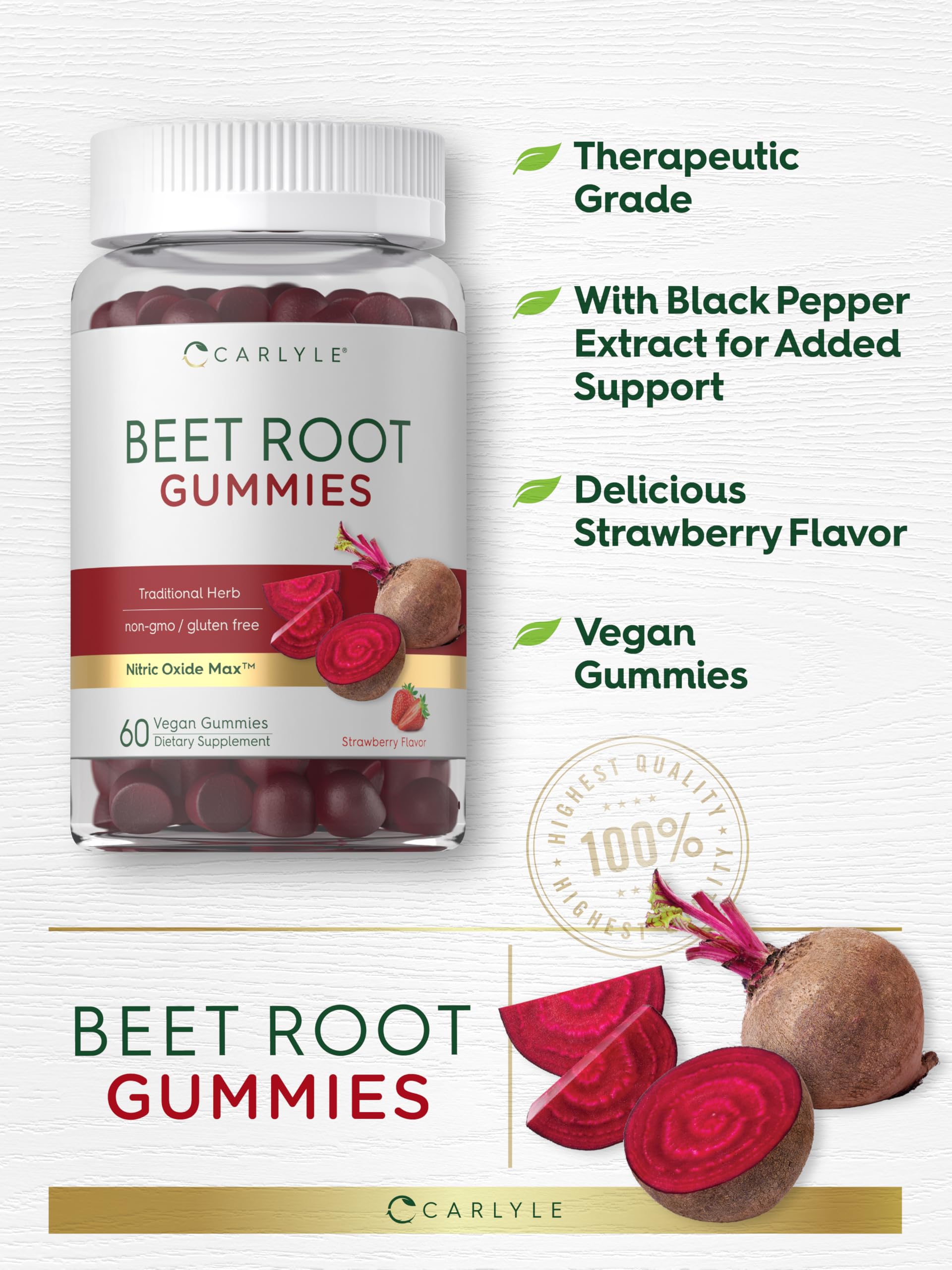 Ingredients: Beet Root Nitrate Complex, Vitamin C, Black Pepper
