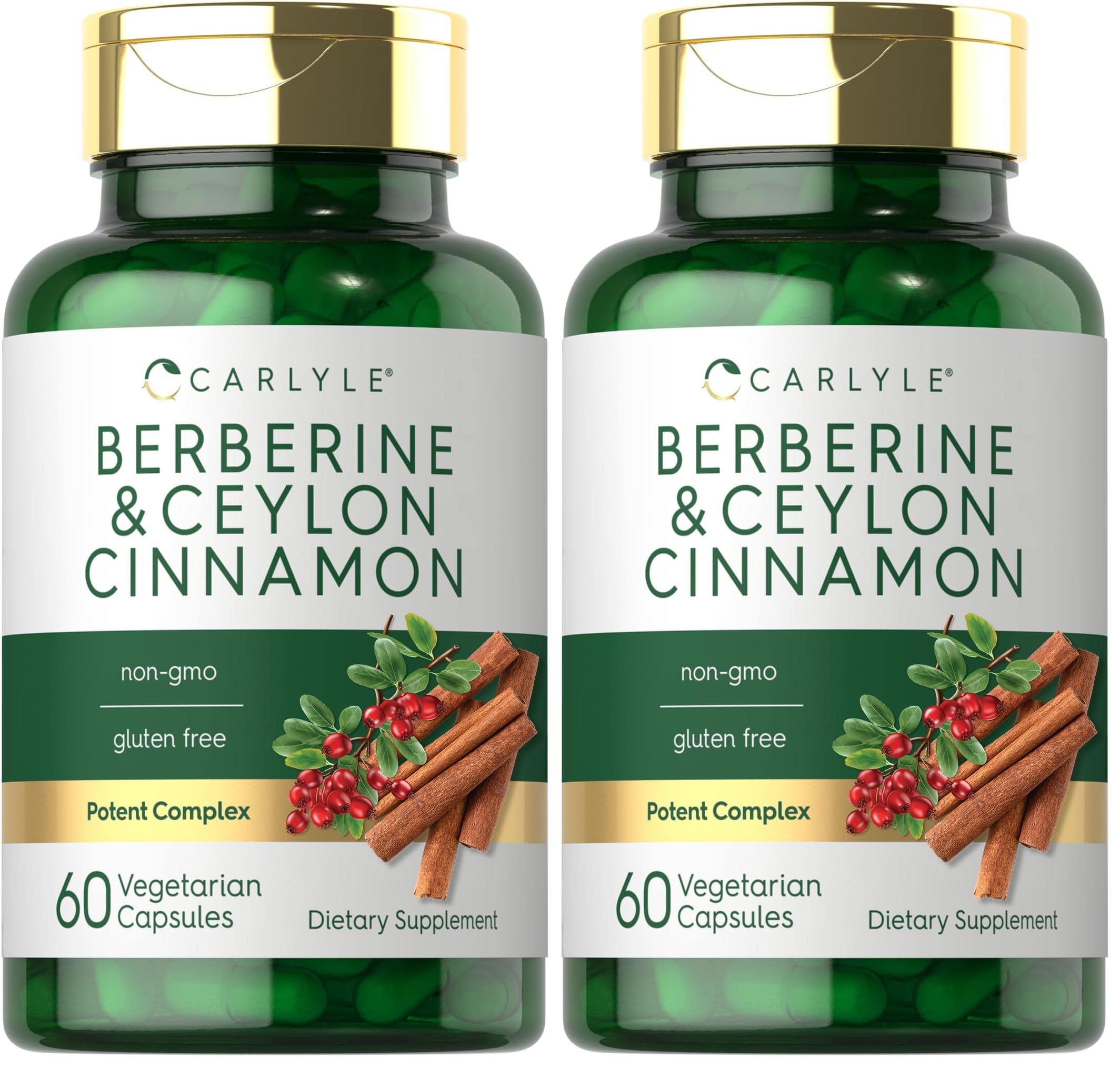 Carlyle Berberine with Ceylon Cinnamon bottle - front view