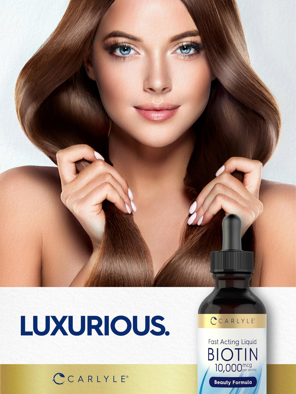 Nutrition facts panel for Carlyle Biotin 10000mcg drops