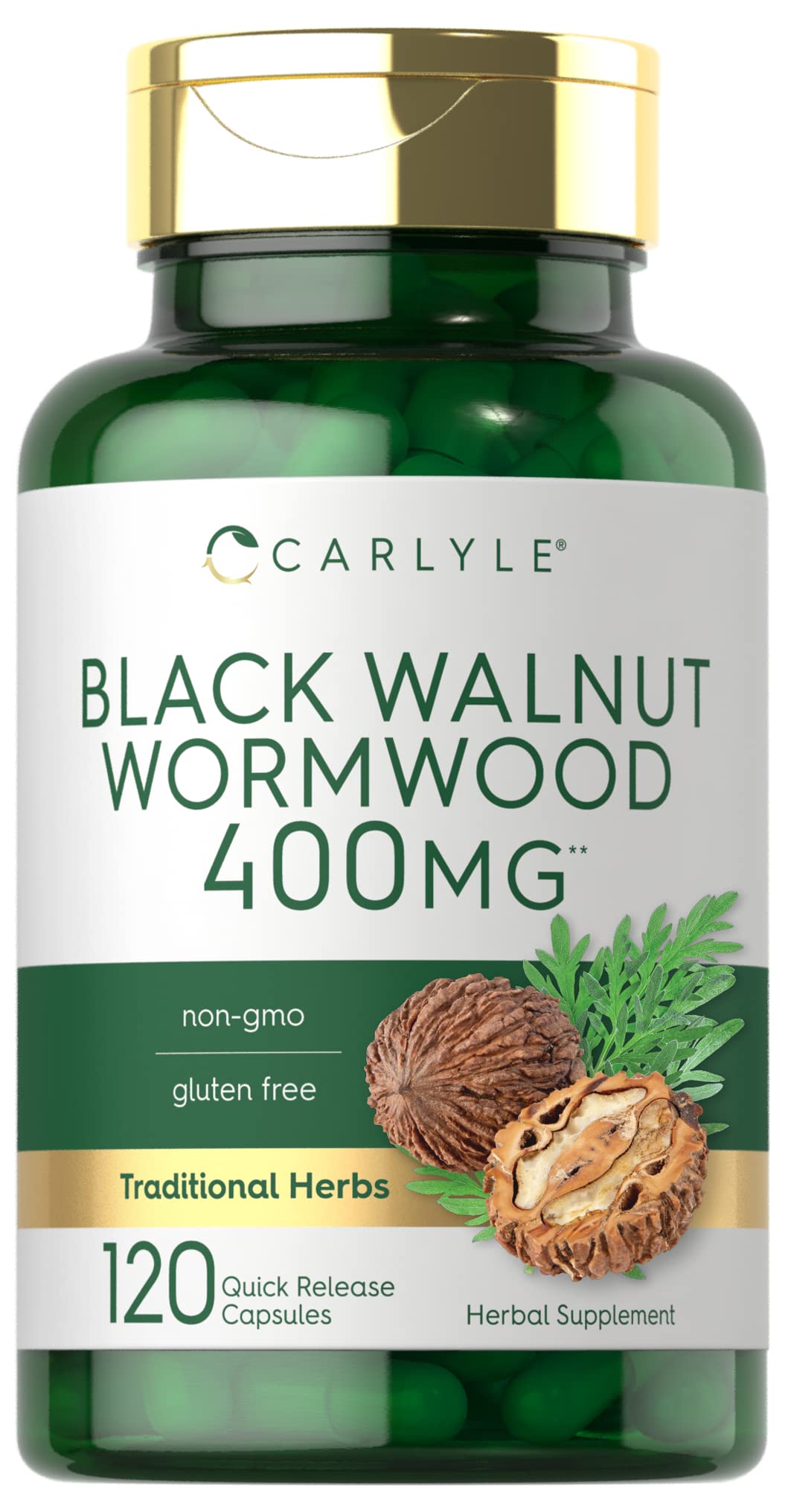 Carlyle Black Walnut Wormwood bottle and label – 120 capsules