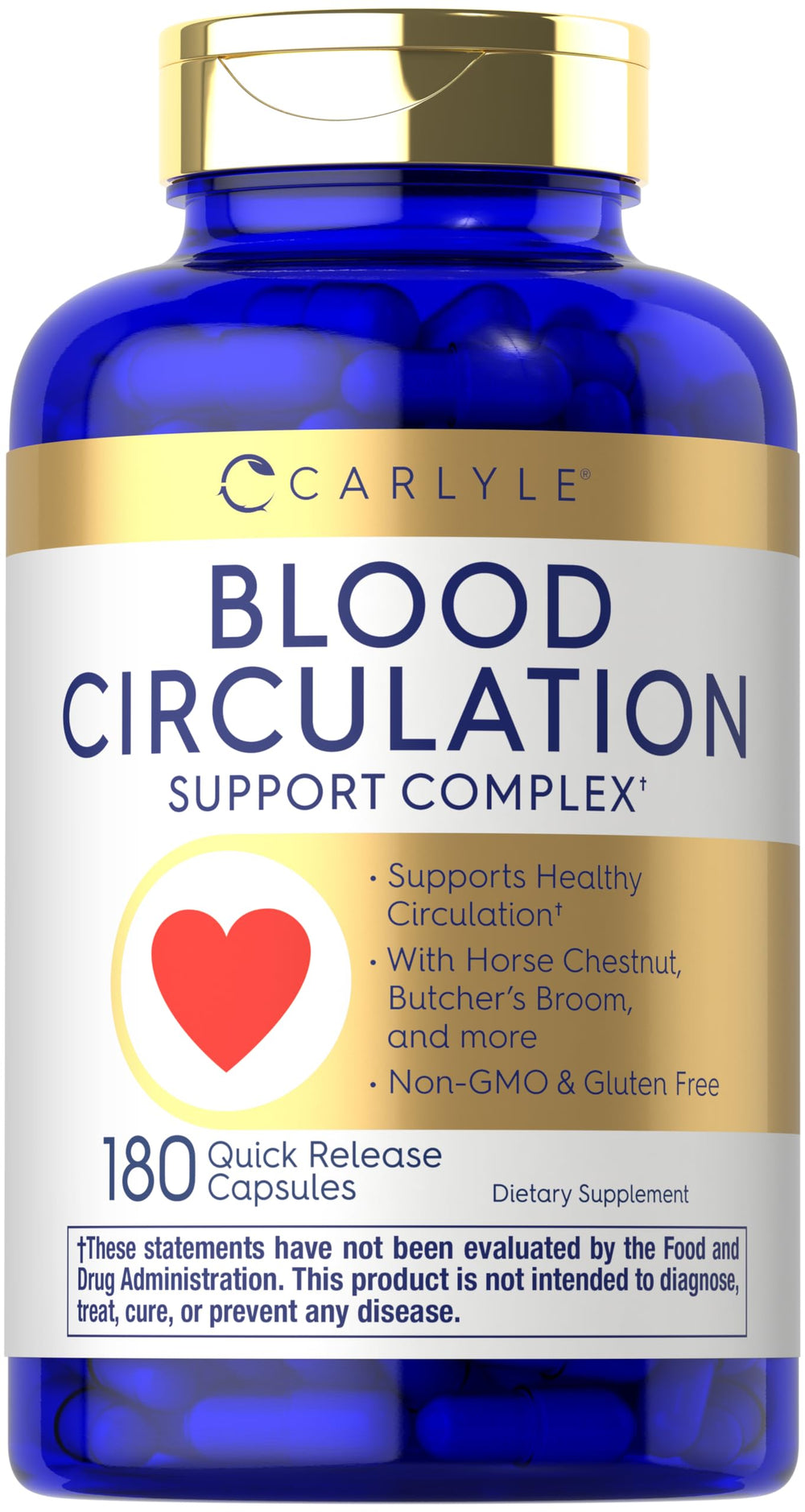 Carlyle Blood Circulation Supplement bottle with 180 capsules