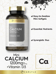 Close-up of mini calcium softgels