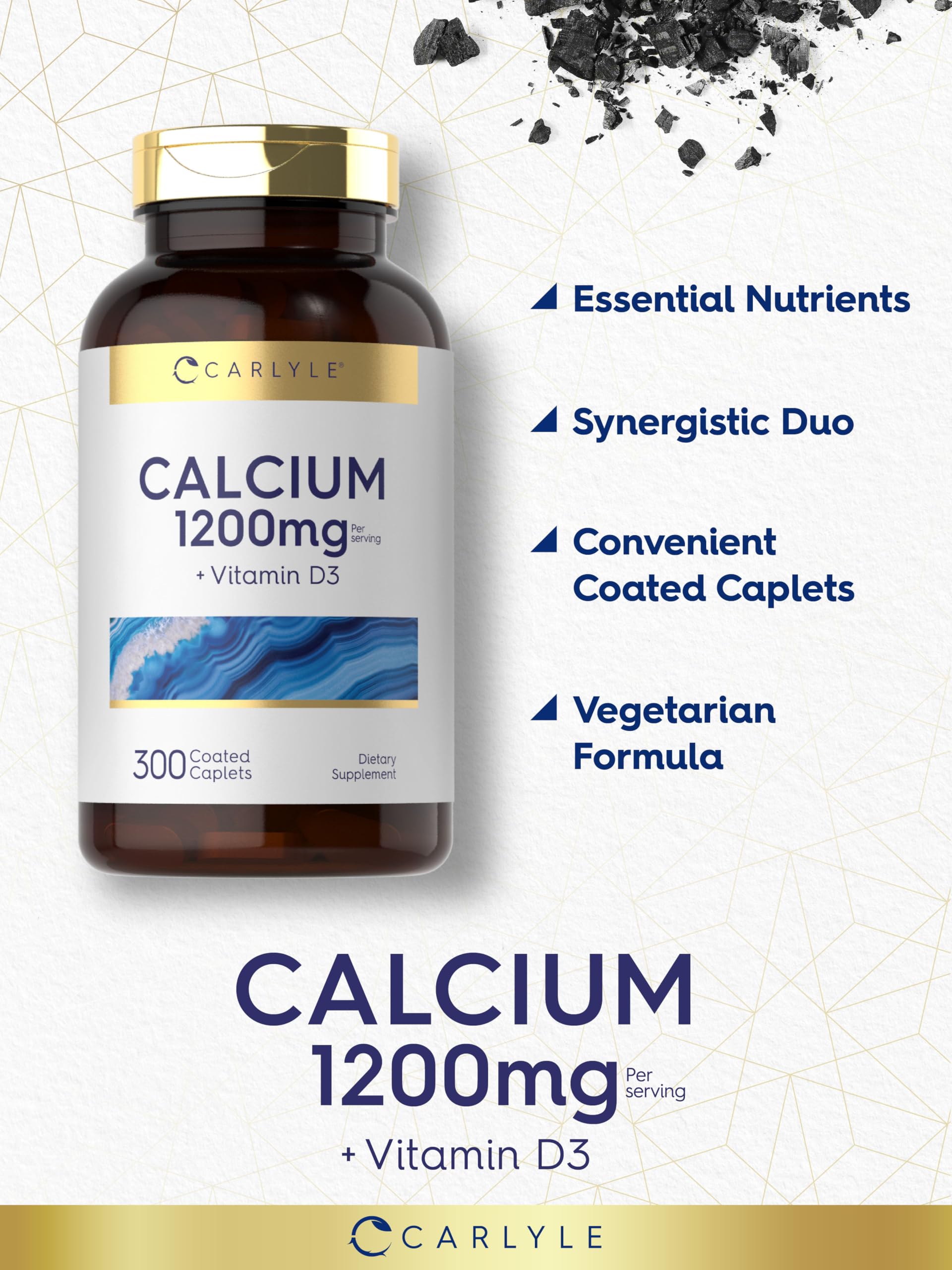 Non-GMO label on Carlyle Calcium 1200mg bottle