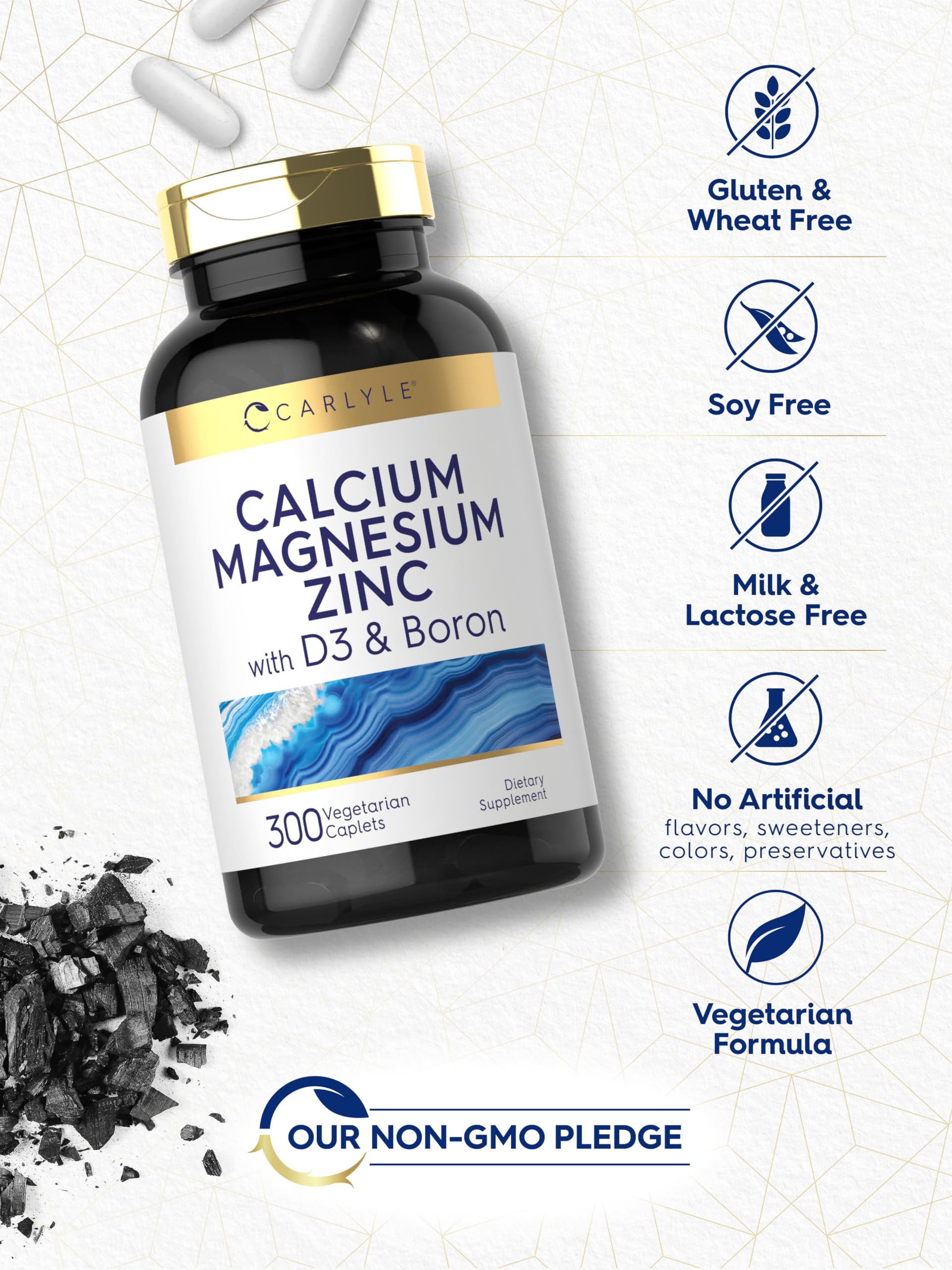 Suggested dosage instructions for Carlyle Calcium Magnesium Zinc D3