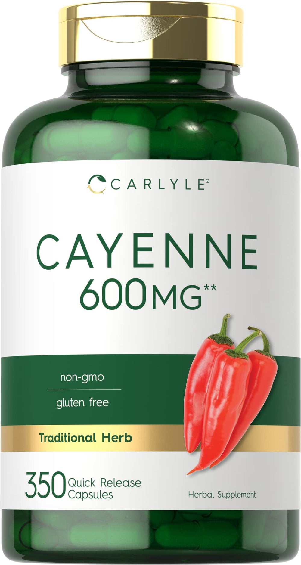 Carlyle Cayenne Pepper Capsules bottle 600mg - 350 pills